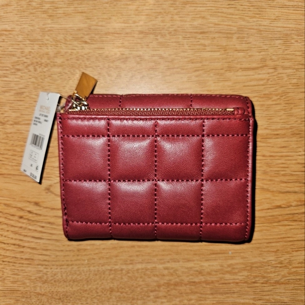 Michael Kors Leather Compact Trifold Jet Set Charm Wallet in Brandy - Picture 2 of 5